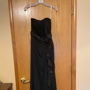 Long Black David’s Bridal Bridesmaid Dress